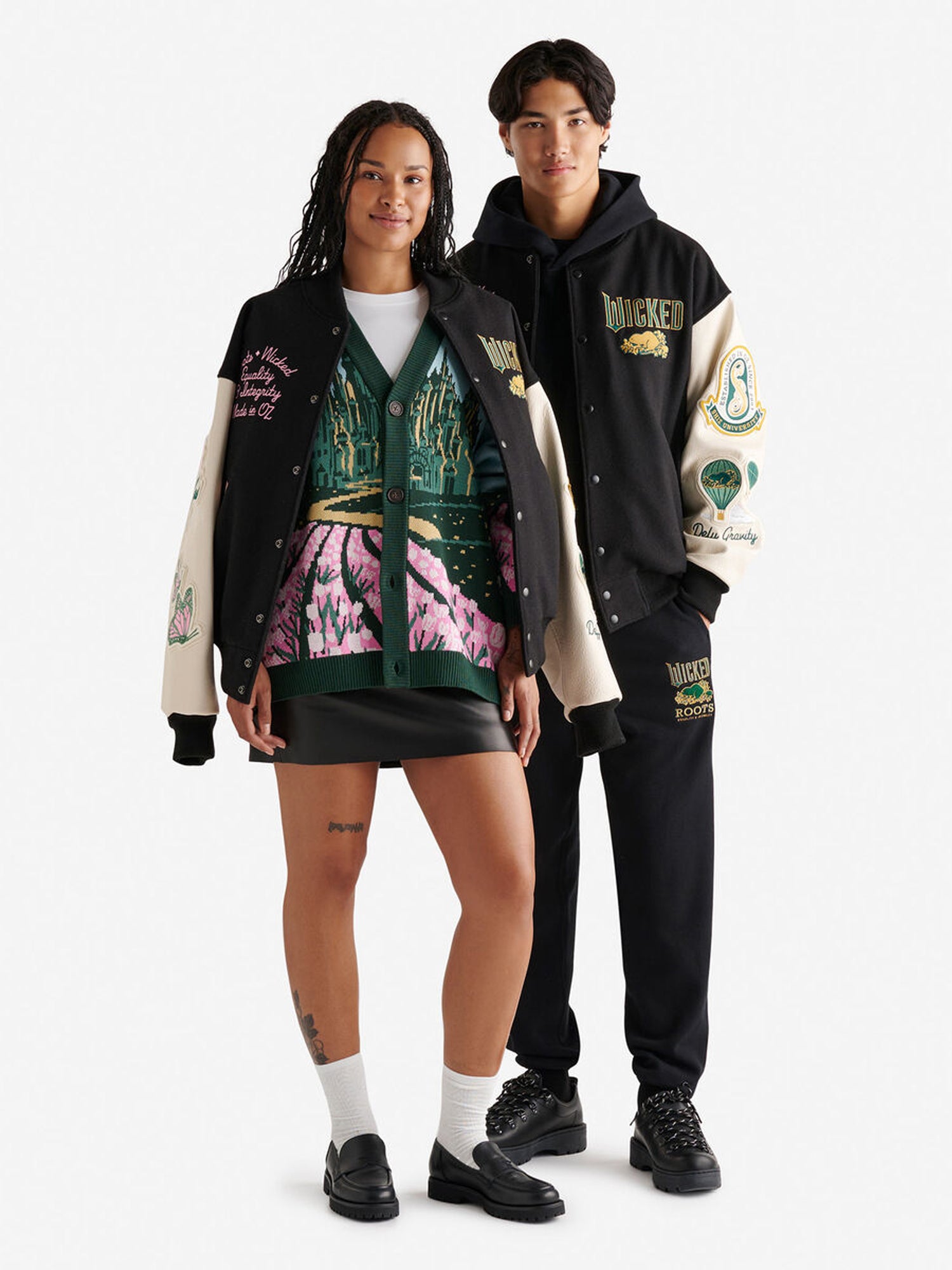 Roots X Wicked for Good Varsity Jacket